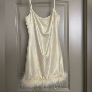 12th Tribe Goddess Gold Shimmer Mini Dress, size Medium